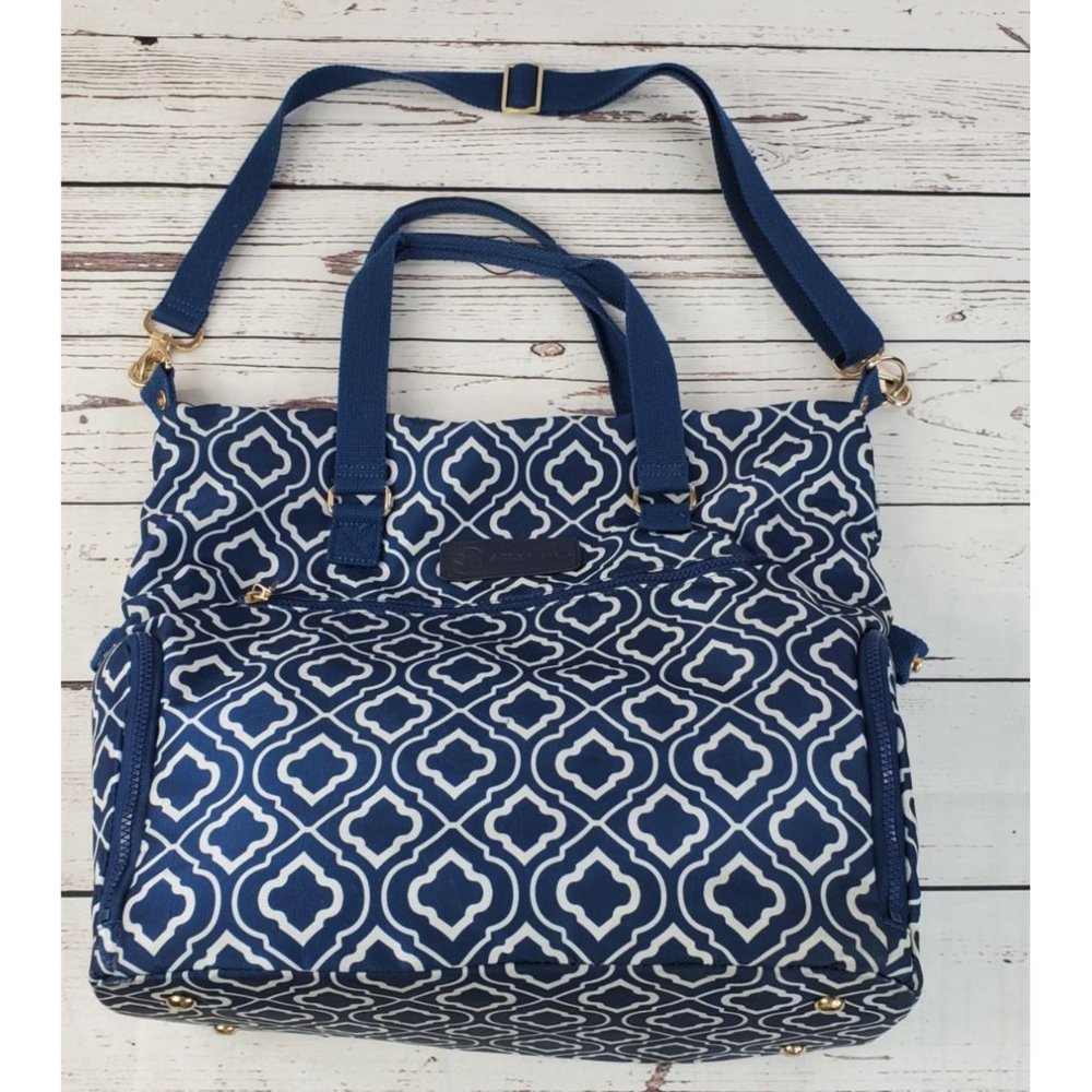 Sarah Wells Breast Pump Bag Lizzy Blue and White